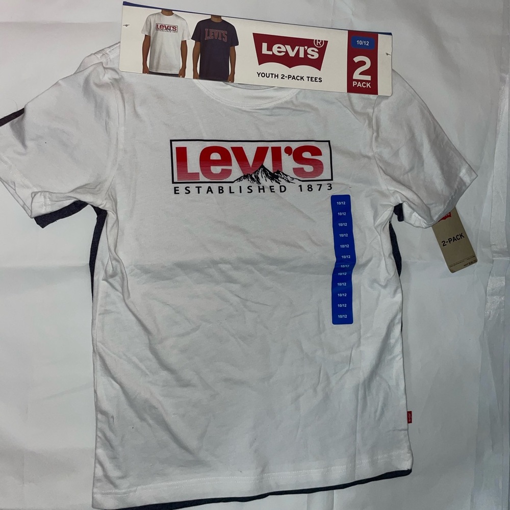 Levi's Boy's 2-Pack Short Sleeve Graphic Logo Print Crewneck Tee size 10/12